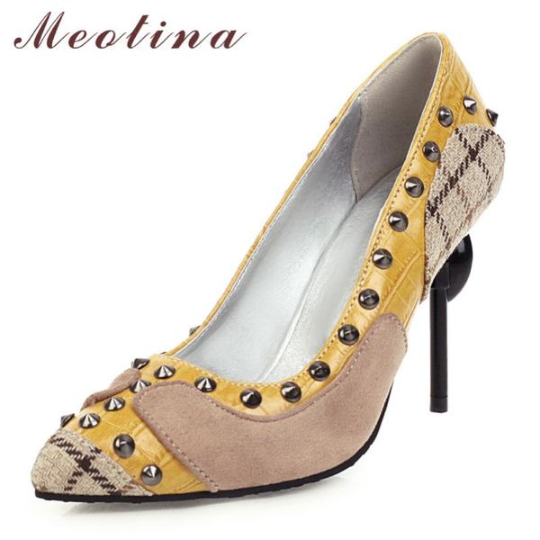 dress shoes meotina high heels women pumps rivets stiletto party mixed colors pointed toe lady spring plus size 33-46, Black
dress shoes meotina high heels women pumps rivets stiletto party mixed colors pointed toe lady spring plus size 33-46, Black