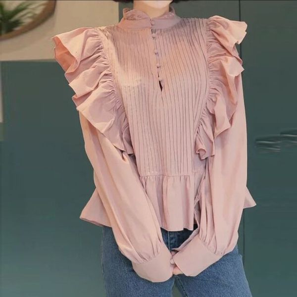 2021 autumn winter new style fresh lace ruffles patchwork shirts solid pleated loose women blouse 9jlr, White;black
2021 autumn winter new style fresh lace ruffles patchwork shirts solid pleated loose women blouse 9jlr, White;black