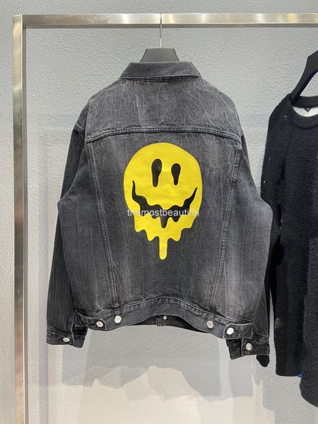 women's jackets autumn and winter high version b home dissolved smiling face printing washing water used jacket loose men's women&, Black;brown
women's jackets autumn and winter high version b home dissolved smiling face printing washing water used jacket loose men's women&, Black;brown