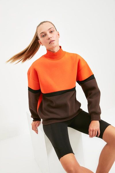 women's hoodies & sweatshirts trendyol with color block basic sports sweatshirt twoaw22sw0935, Black
women's hoodies & sweatshirts trendyol with color block basic sports sweatshirt twoaw22sw0935, Black
