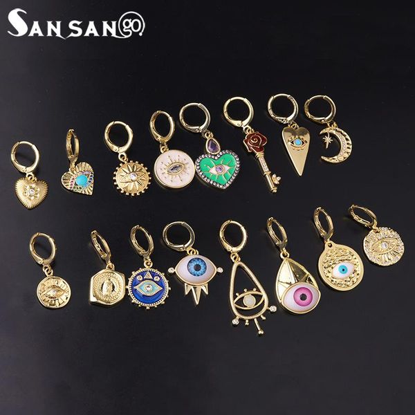 hoop & huggie 1pcs fashion enamel eye heart earrings for women copper cz multiple styles party decoration jewerly accessries, Golden;silver
hoop & huggie 1pcs fashion enamel eye heart earrings for women copper cz multiple styles party decoration jewerly accessries, Golden;silver