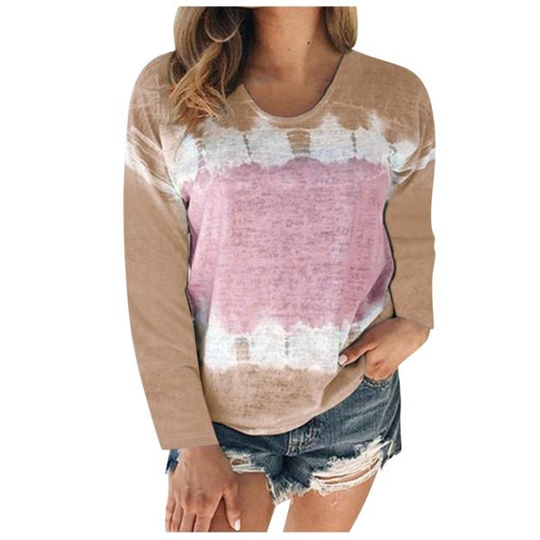 women's blouses & shirts summer fashion women round collar long sleeve tie-dye patchwork loose casual breathable tee, White
women's blouses & shirts summer fashion women round collar long sleeve tie-dye patchwork loose casual breathable tee, White