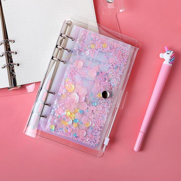 creative a5 a6 pvc notebook pocket with 6 holes glitter plastic binder pockets 6 ring loose leaf bag filofax zipper envelopes bult-in flakes
creative a5 a6 pvc notebook pocket with 6 holes glitter plastic binder pockets 6 ring loose leaf bag filofax zipper envelopes bult-in flakes