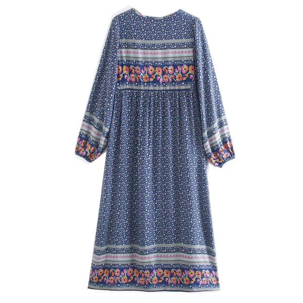 2021 bohemia lacing up v neck blue flower print long dress ethnic woman tassel strappy long sleeve holiday dresses beach, Red
2021 bohemia lacing up v neck blue flower print long dress ethnic woman tassel strappy long sleeve holiday dresses beach, Red