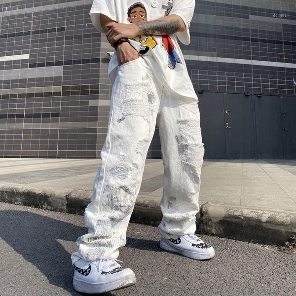 men's pants vandalism knife cut hole jeans mens high street ripped men and women fashion loose straight hip hop motorcycle trousers, Black
men's pants vandalism knife cut hole jeans mens high street ripped men and women fashion loose straight hip hop motorcycle trousers, Black