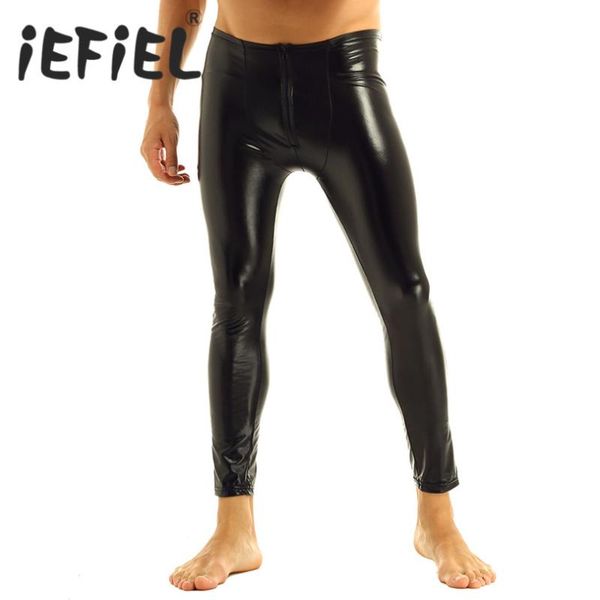 men's pants fashion male mens patent leather zipper bulge pouch tight leggings trousers underwear clubwear dance costumes, Black
men's pants fashion male mens patent leather zipper bulge pouch tight leggings trousers underwear clubwear dance costumes, Black