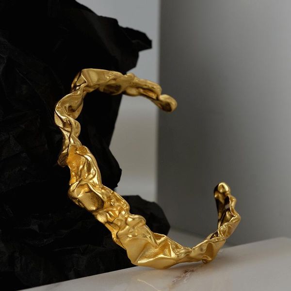 bangle s925 sterling silver bracelet brand genuine minority heavy industry style tinfoil texture for lady plated 18k gold, Black
bangle s925 sterling silver bracelet brand genuine minority heavy industry style tinfoil texture for lady plated 18k gold, Black