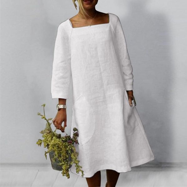 casual dresses 2021 fall dress women fashion elegant pure color square collar pocket cotton linen long sleeve straightvêtements d'autom, Black;gray
casual dresses 2021 fall dress women fashion elegant pure color square collar pocket cotton linen long sleeve straightvêtements d'autom, Black;gray