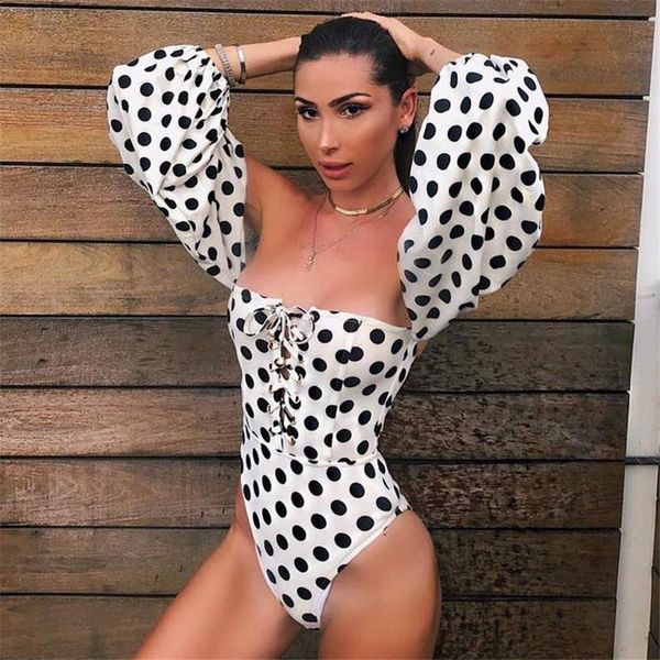 women's jumpsuits & rompers 2021 autumn wave women bodysuits dot print word shoulder slim lantern sleeve long jumpsuit, Black;white
women's jumpsuits & rompers 2021 autumn wave women bodysuits dot print word shoulder slim lantern sleeve long jumpsuit, Black;white