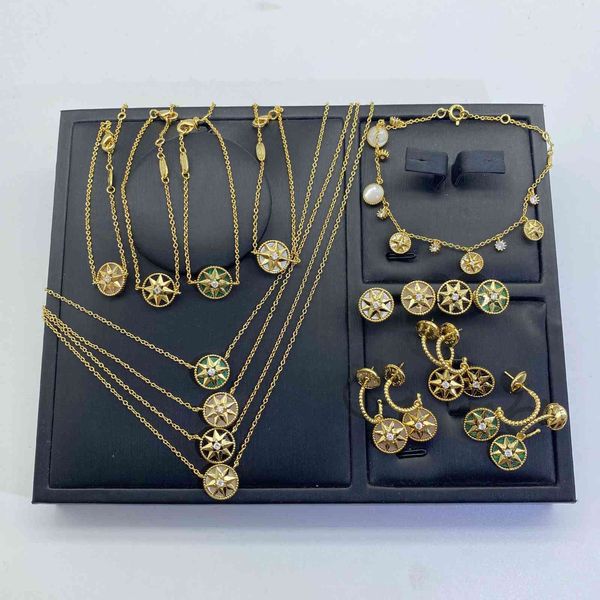 2021 luxury designer jewelry 2021 new compass white fritillaria star necklace female star fashion versatile temperament earrings, Silver
2021 luxury designer jewelry 2021 new compass white fritillaria star necklace female star fashion versatile temperament earrings, Silver