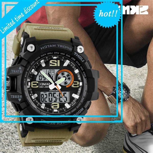 skmei new fashion outdoor sports waterproof men's multifunctional student electronic watch, Slivery;brown 
skmei new fashion outdoor sports waterproof men's multifunctional student electronic watch, Slivery;brown