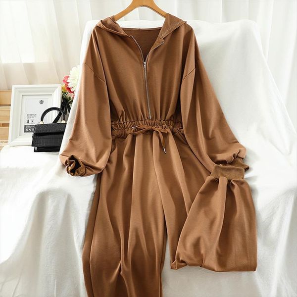 lazy style simple casual women jumpsuit autumn hooded waist bandage fashion sports solid color, Black;white
lazy style simple casual women jumpsuit autumn hooded waist bandage fashion sports solid color, Black;white