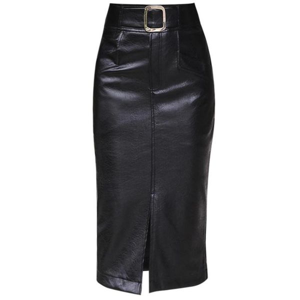 skirts autumn winter faux pu leather elegant pencil women high waist back split sheath wrap with belt, Black
skirts autumn winter faux pu leather elegant pencil women high waist back split sheath wrap with belt, Black