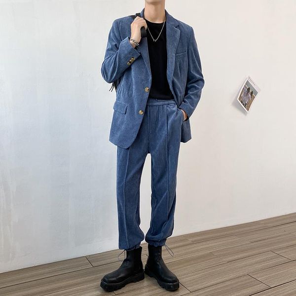 men's tracksuits 2021 autumn winter men thick suit jacket with trousers corduroy sets elastic waist pant solid casual blazer black khak, Gray
men's tracksuits 2021 autumn winter men thick suit jacket with trousers corduroy sets elastic waist pant solid casual blazer black khak, Gray