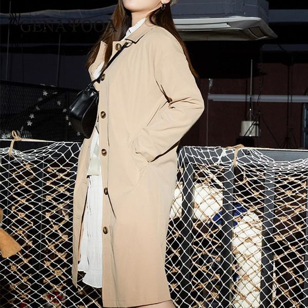 women's trench coats genayooa solid women long loose outerwear sleeve coat for vintage windbreaker female korean fashion, Tan;black
women's trench coats genayooa solid women long loose outerwear sleeve coat for vintage windbreaker female korean fashion, Tan;black