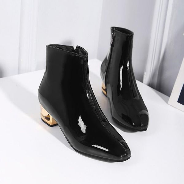boots oversized women shoes ankle for ladies square head of sequined side zipper, Black
boots oversized women shoes ankle for ladies square head of sequined side zipper, Black
