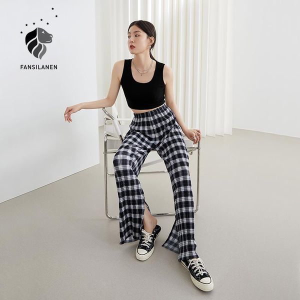 women's pants & capris fansilanen plaid high waist wide leg women summer 2021 thin section drape loose straight black mopping casual, Black;white
women's pants & capris fansilanen plaid high waist wide leg women summer 2021 thin section drape loose straight black mopping casual, Black;white