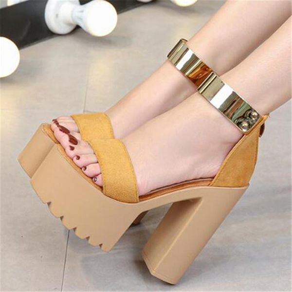 women sandals 14cm thick high heels platform gladiator 2021 new summer fashion waterproof flock zip metal decoration women shoes, Black
women sandals 14cm thick high heels platform gladiator 2021 new summer fashion waterproof flock zip metal decoration women shoes, Black