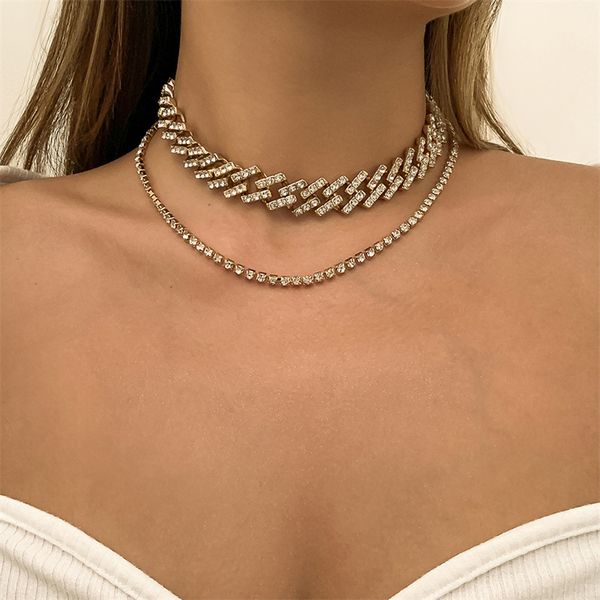 yamog european full diamond cuba chains necklaces geometric hip hop adjustable alloy clavicle chain female double layer short chokers jewelr, Silver
yamog european full diamond cuba chains necklaces geometric hip hop adjustable alloy clavicle chain female double layer short chokers jewelr, Silver