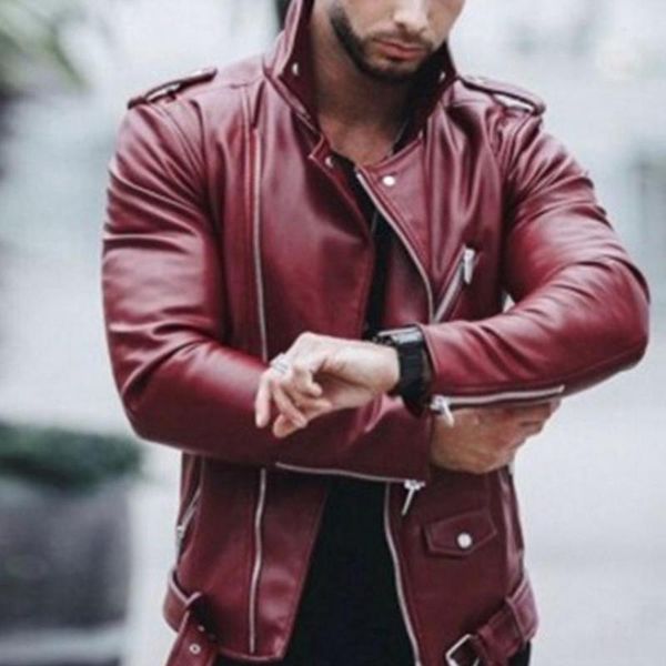 men jacket autumn winter stand collar zipper leather coat motorcycle plus size s-5xl mens men's jackets, Black;brown
men jacket autumn winter stand collar zipper leather coat motorcycle plus size s-5xl mens men's jackets, Black;brown