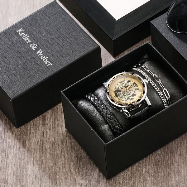wristwatches keller & weber men's watch winner diamond inlaid gold case face core machine manual mechanical with bracelet, Slivery;brown
wristwatches keller & weber men's watch winner diamond inlaid gold case face core machine manual mechanical with bracelet, Slivery;brown