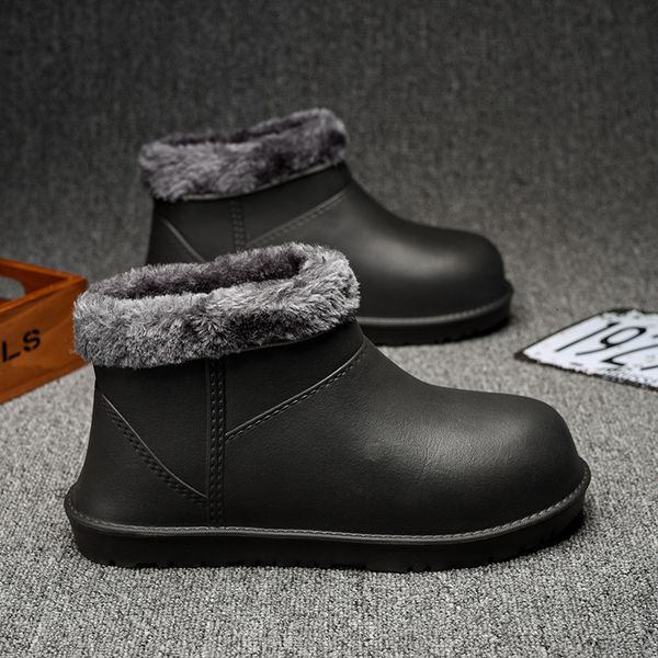 arrivals winter add fur keep warm men's snow slip on comfortable waterproof shoes ankle rain boots for men size 39-44, Black
arrivals winter add fur keep warm men's snow slip on comfortable waterproof shoes ankle rain boots for men size 39-44, Black