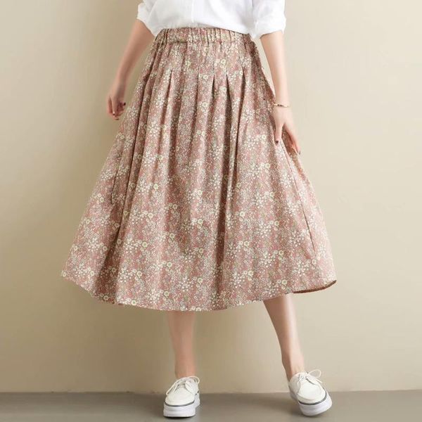 skirts spring women's art fresh style cotton floral print elastic waist pleated pockets slim skirt female elegant sweet saia, Black
skirts spring women's art fresh style cotton floral print elastic waist pleated pockets slim skirt female elegant sweet saia, Black