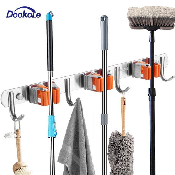 hooks & rails 304 stainless steel broom and mop holder wall mounted, garage tools organizer with
hooks & rails 304 stainless steel broom and mop holder wall mounted, garage tools organizer with