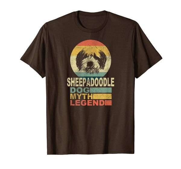 sheepadoodle dog myth legend t-shirt, White;black 
sheepadoodle dog myth legend t-shirt, White;black