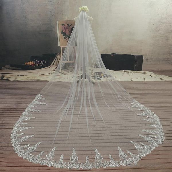 bridal veils white ivory applique lace sequins wedding with combs long country garden muslim arabic bride veil accessories, Black
bridal veils white ivory applique lace sequins wedding with combs long country garden muslim arabic bride veil accessories, Black