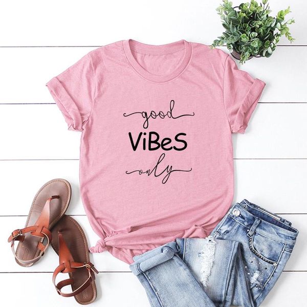 women's t-shirt women t-shirts 100% cotton graphic tees plus size short sleeve female good vibes only printed shirt tee casual clothes, White
women's t-shirt women t-shirts 100% cotton graphic tees plus size short sleeve female good vibes only printed shirt tee casual clothes, White