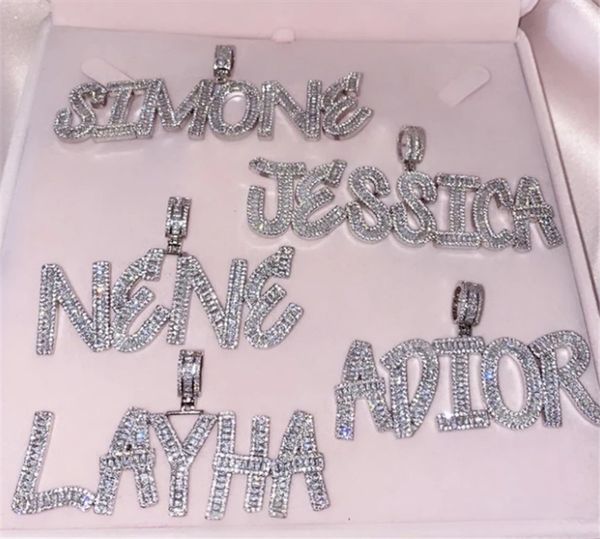 iced out hip hop cubic zircon baguette initial letters pendant necklace words name with 4mm cz tennis chain jewelry, Silver
iced out hip hop cubic zircon baguette initial letters pendant necklace words name with 4mm cz tennis chain jewelry, Silver