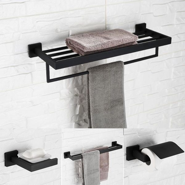 bath accessory set modern square bathroom hardware wall mounted towel rack hook paper holder toilet brush black paint finish
bath accessory set modern square bathroom hardware wall mounted towel rack hook paper holder toilet brush black paint finish
