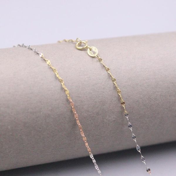 chains au750 real 18k multi-tone gold chain neckalce for women female 1.2mm lip-shaped link choker necklace 18''l gift, Silver
chains au750 real 18k multi-tone gold chain neckalce for women female 1.2mm lip-shaped link choker necklace 18''l gift, Silver