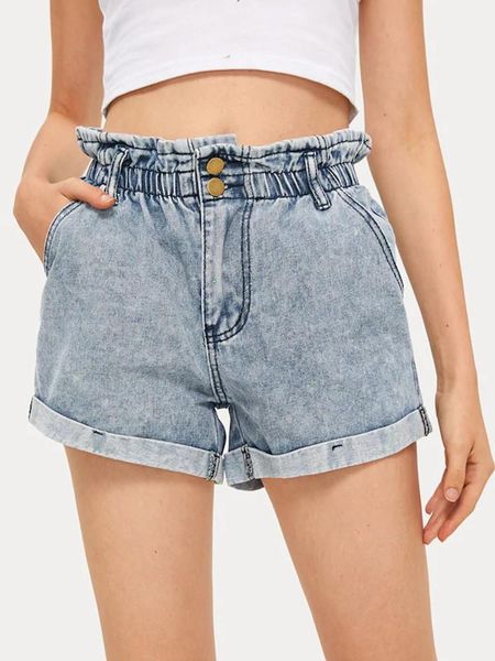 women's denim shorts classic vintage high waist blue wide leg female caual summer ladies jeans for women, White;black
women's denim shorts classic vintage high waist blue wide leg female caual summer ladies jeans for women, White;black