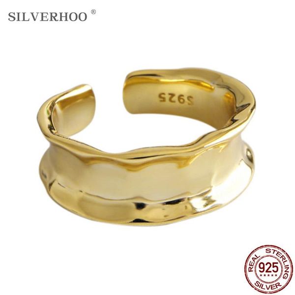 cluster rings silverhoo simple ring for women s925 sterling silver personality irregularity concavity small crowd style fine jewelry, Golden;silver
cluster rings silverhoo simple ring for women s925 sterling silver personality irregularity concavity small crowd style fine jewelry, Golden;silver