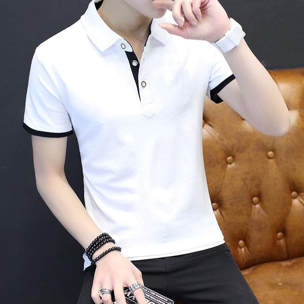 men's polos shirt men cotton summer short sleeve slim fit tee youth korean fashion breathable man t, White;black
men's polos shirt men cotton summer short sleeve slim fit tee youth korean fashion breathable man t, White;black