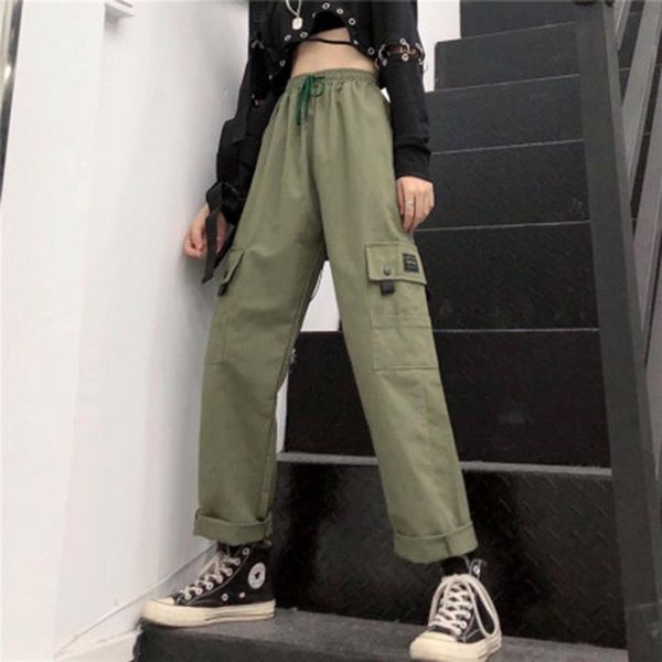 women's pants & capris autumn 2021 fashion women cargo high waist straight wide leg female hip hop solid loose spring streetwear, Black;white
women's pants & capris autumn 2021 fashion women cargo high waist straight wide leg female hip hop solid loose spring streetwear, Black;white