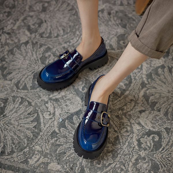 round toe thick sole platform oxford shoes woman autumn casual flats patent leather metal buckle women flat shoes 2021 spring, Black
round toe thick sole platform oxford shoes woman autumn casual flats patent leather metal buckle women flat shoes 2021 spring, Black
