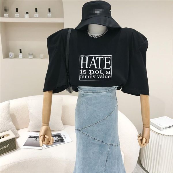 women's t-shirt spring summer 2021 niche design fashion letter print loose white medium length casual short sleeve versatile top
women's t-shirt spring summer 2021 niche design fashion letter print loose white medium length casual short sleeve versatile top