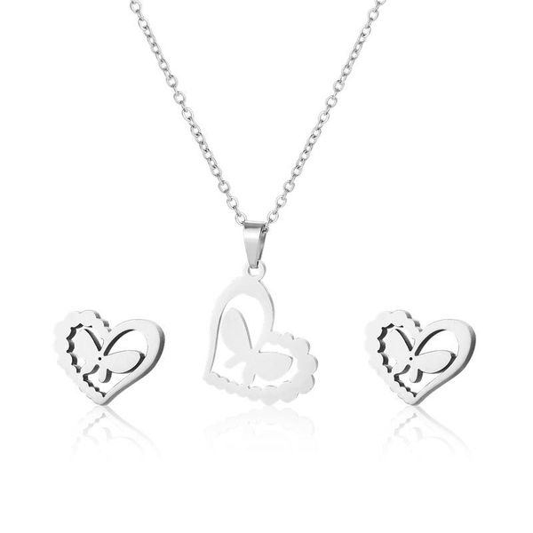 earrings & necklace dainty silver color butterfly female exquisite stainless steel hollow heart clavicle chain wedding jewelry
earrings & necklace dainty silver color butterfly female exquisite stainless steel hollow heart clavicle chain wedding jewelry