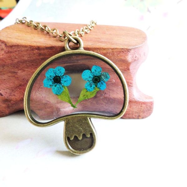 pendant necklaces mushroom shape pressed flower necklace nature botanical jewelry dried fs35dcc, Silver
pendant necklaces mushroom shape pressed flower necklace nature botanical jewelry dried fs35dcc, Silver