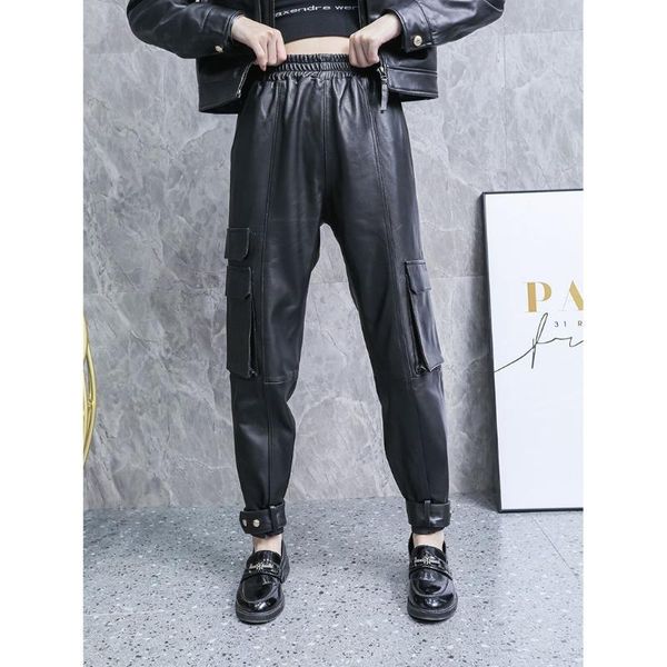 women's pants & capris super harlan leather handsome cargo autumn european trendy brand real sheepskin, Black;white
women's pants & capris super harlan leather handsome cargo autumn european trendy brand real sheepskin, Black;white