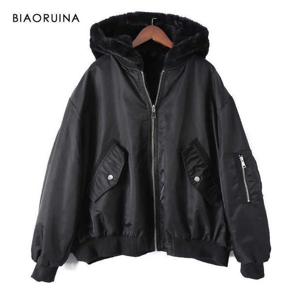 biaoruina women's reversible fleece patchwork polyester warm thick bomber jacket coat autumn winter loose hooded short parkas 201109, Black
biaoruina women's reversible fleece patchwork polyester warm thick bomber jacket coat autumn winter loose hooded short parkas 201109, Black