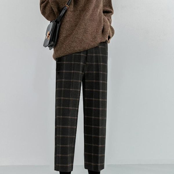 2021 spring new women's thickened wide-leg pants warm high-waist straight-leg ankle-length pants retro checked women's, Black;white
2021 spring new women's thickened wide-leg pants warm high-waist straight-leg ankle-length pants retro checked women's, Black;white