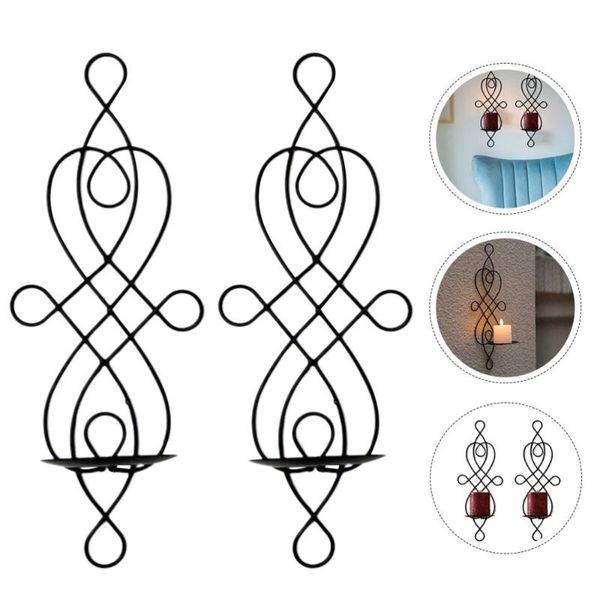 candle holders 2pcs stick wall hanging simple candlestick iron holder for home