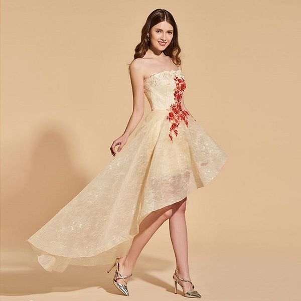 party dresses tanpell asymmetry prom champagne strapless sleeveless lace a line dress women appliques evening plus custom gown, White;black
party dresses tanpell asymmetry prom champagne strapless sleeveless lace a line dress women appliques evening plus custom gown, White;black
