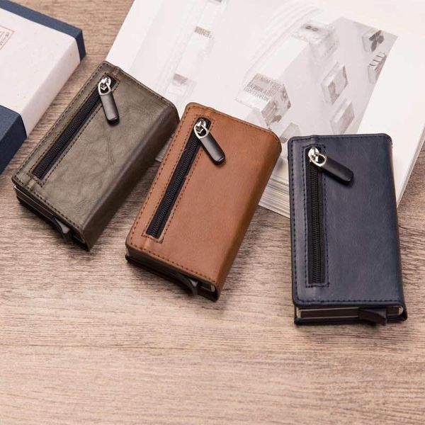 card holders men's holder leather bank wallet protective case ladies, Brown;gray