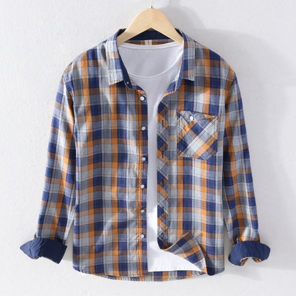 2021 new 100% cotton spring and autumn long sleeve plaid brand casual shirts for men fashion comfortable shirt mens chemise arrr, White
2021 new 100% cotton spring and autumn long sleeve plaid brand casual shirts for men fashion comfortable shirt mens chemise arrr, White