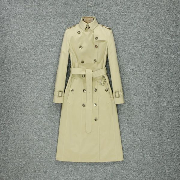 women's trench coats 2021 fashion autumn coat knee style british temperament high-end, Tan;black
women's trench coats 2021 fashion autumn coat knee style british temperament high-end, Tan;black